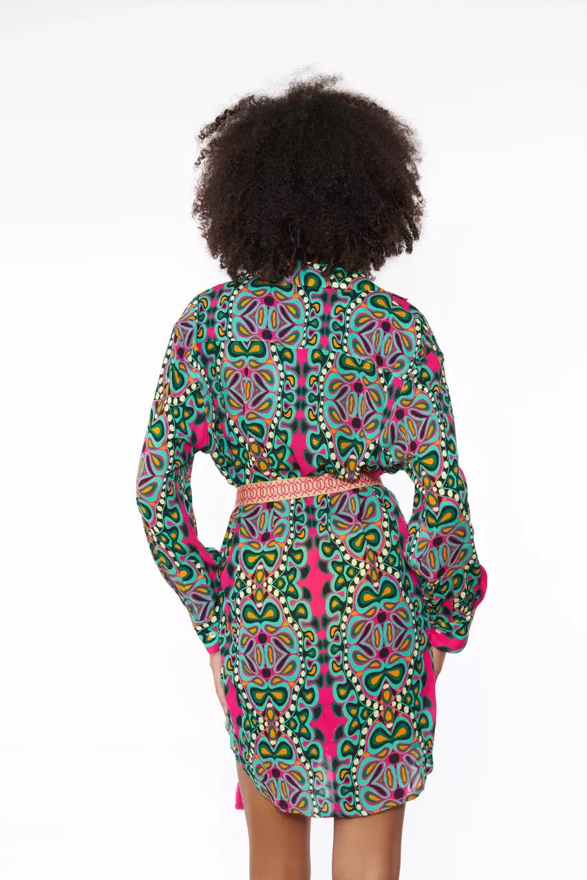 Mini Abito a Camicia con Cintura Miss Bikini