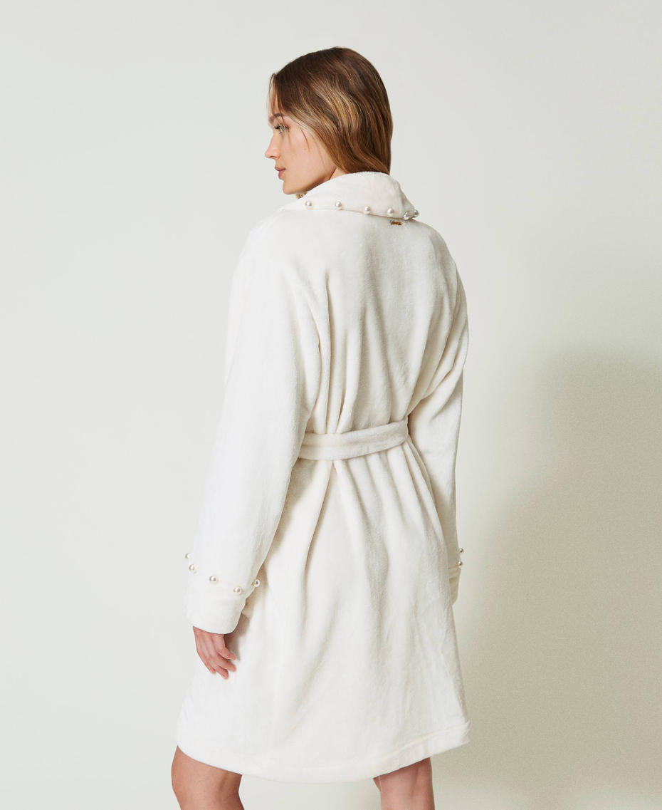 Vestaglia Faux Fur con Perle Twinset