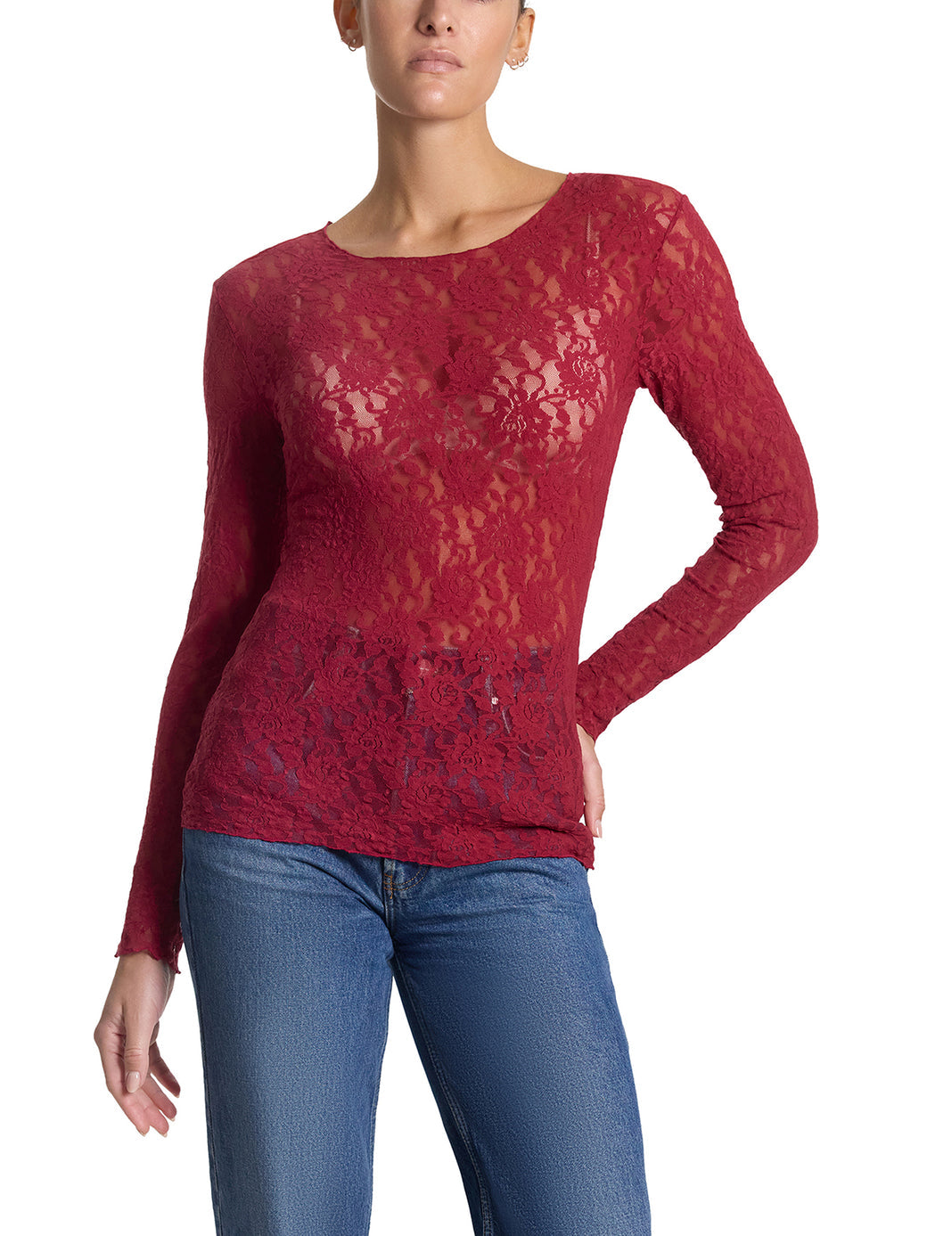 Canotta in Pizzo a Maniche Lunghe Hanky Panky