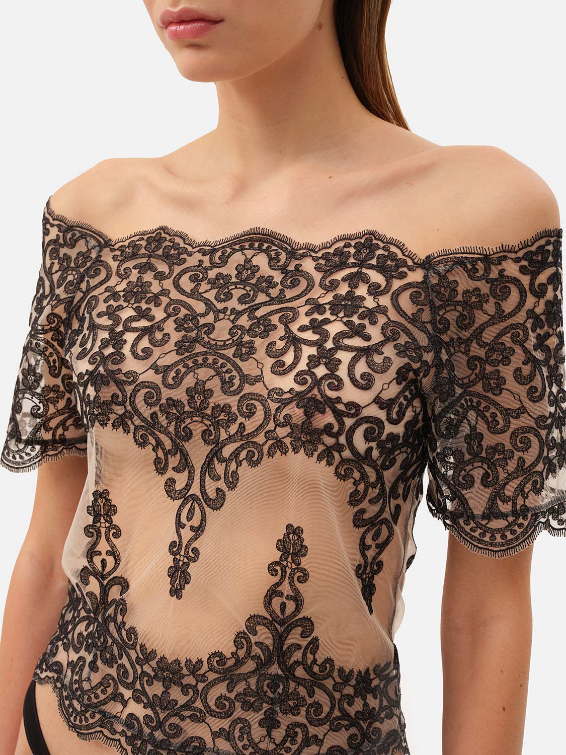 Maglia in Pizzo Black Exilia