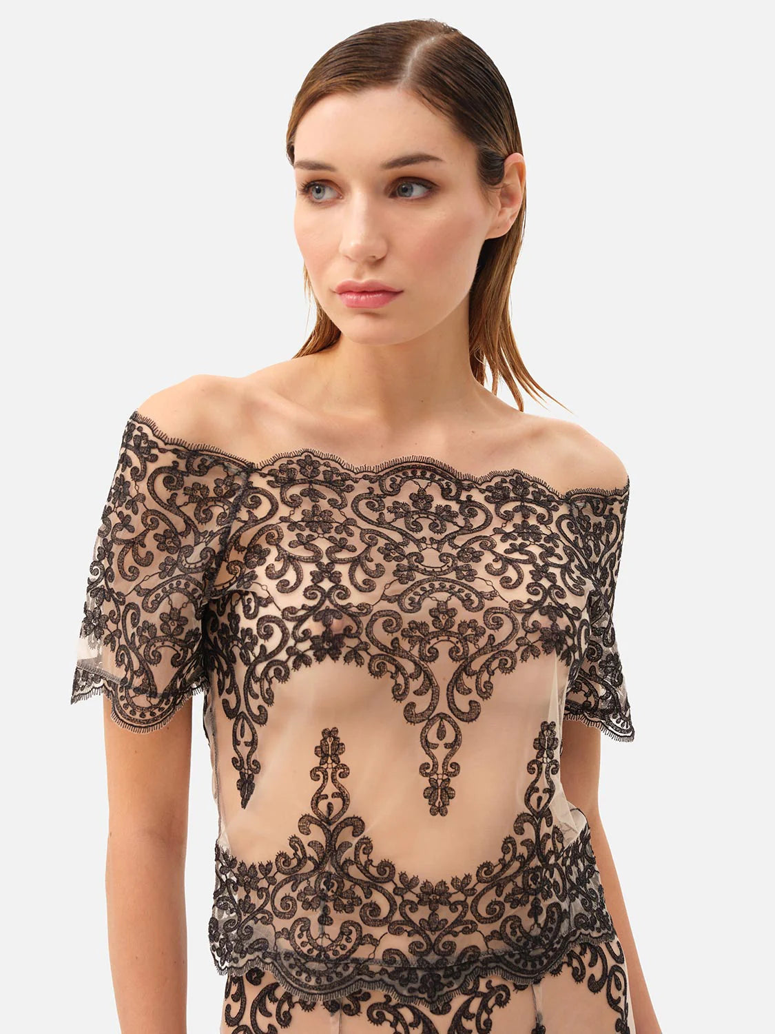 Maglia in Pizzo Black Exilia