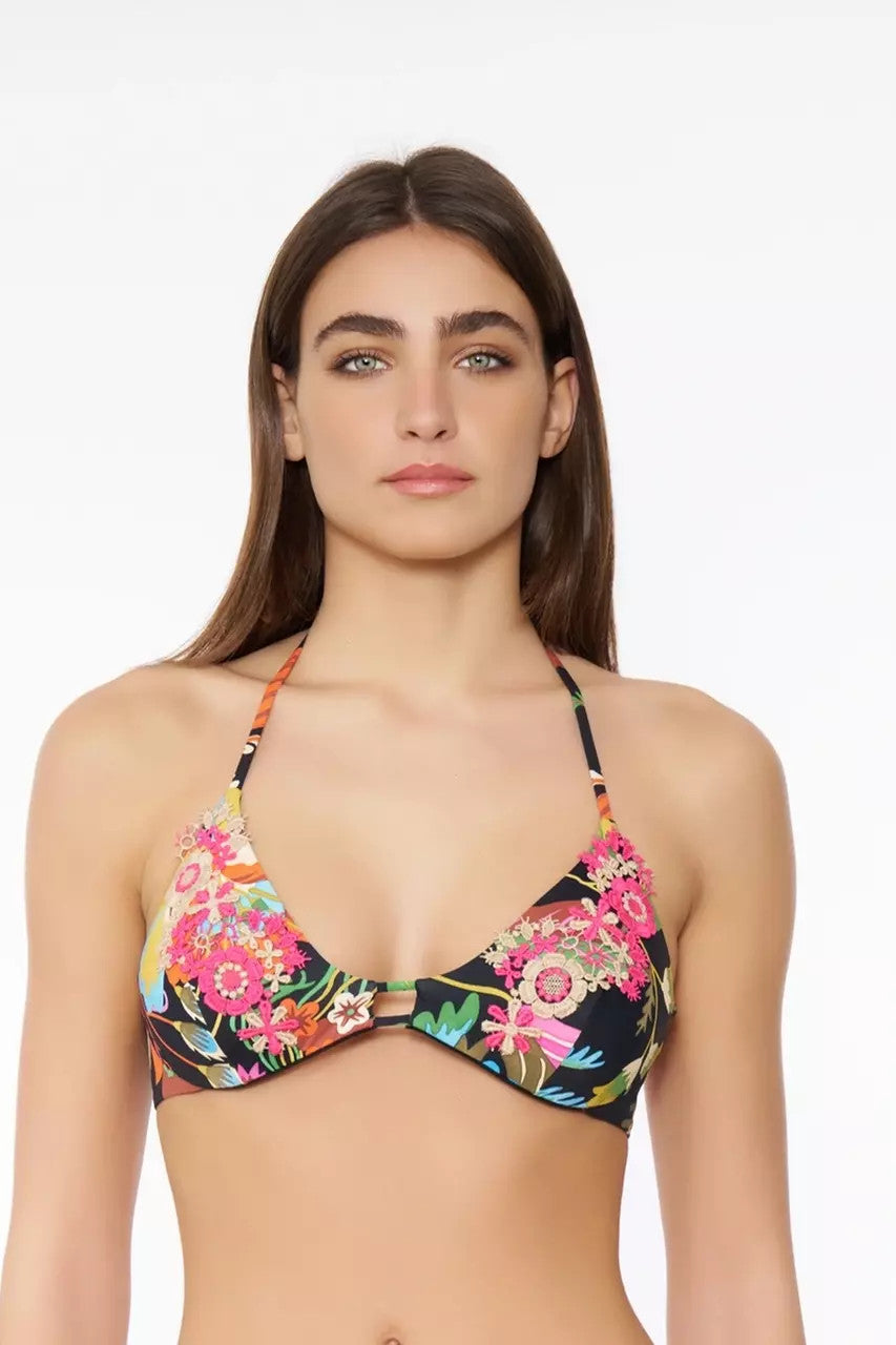 Bikini triangolo con ferretto e applicazioni in pizzo Miss Bikini