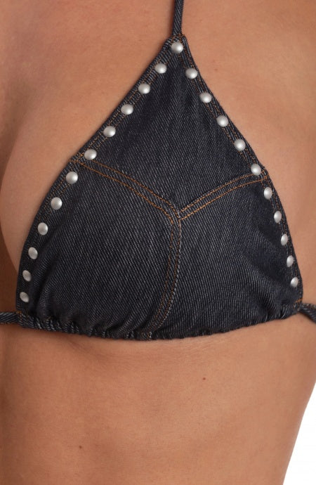 Bikini Triangolo Jeans Borchie Pin-Up Stars