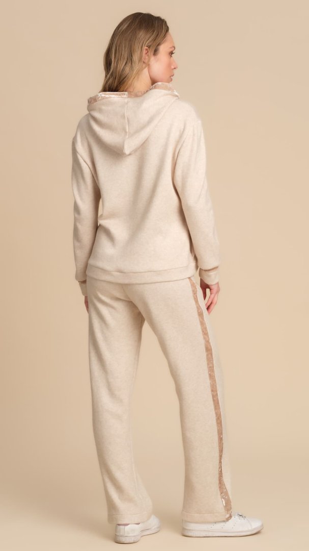 Tuta Beige Profili in Velluto Pepita