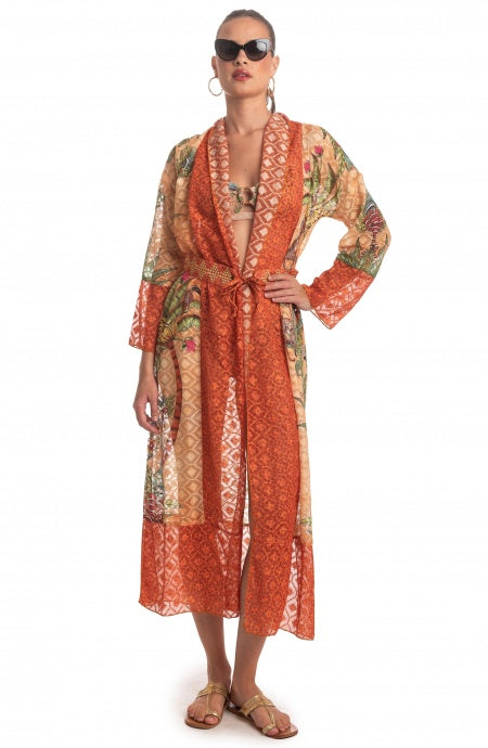 Kimono Lungo Safari con Cintura Pin-Up Stars
