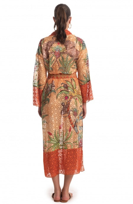 Kimono Lungo Safari con Cintura Pin-Up Stars
