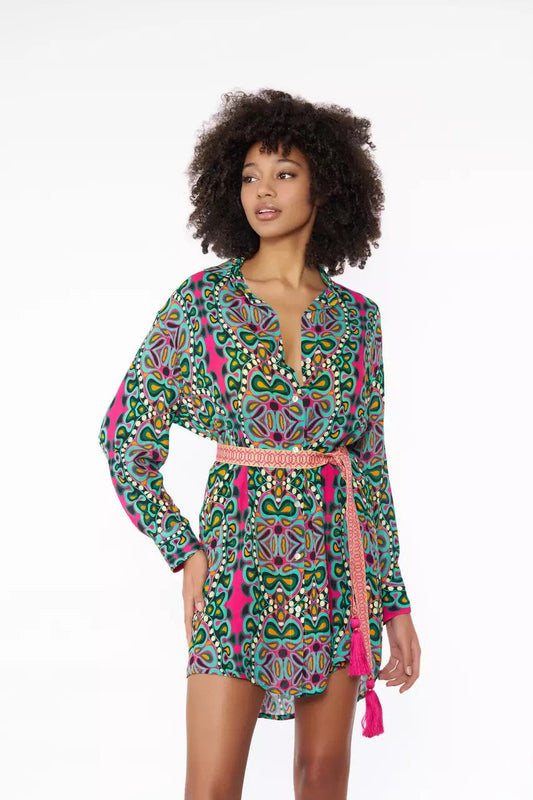 Mini Abito a Camicia con Cintura Miss Bikini