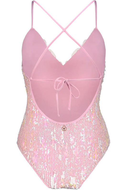 Costume Intero con Paillettes e Rifiniture in Pizzo - Miss Bikini