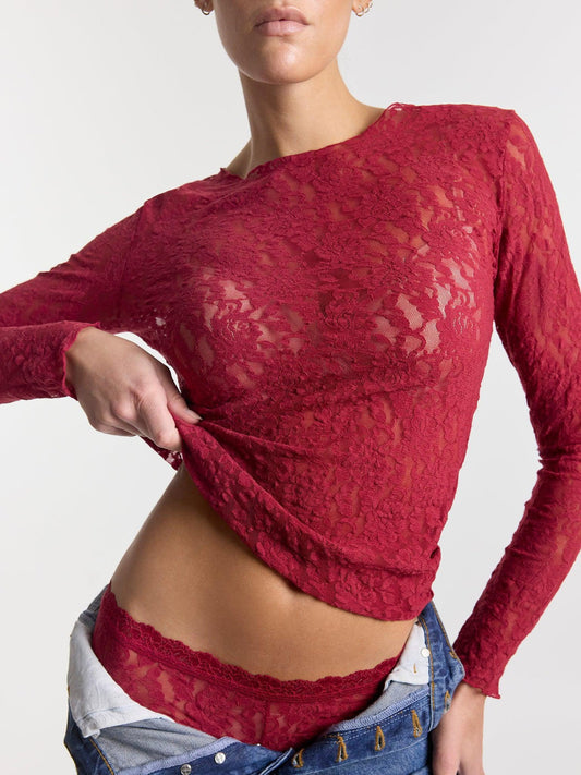 Canotta in Pizzo a Maniche Lunghe Hanky Panky