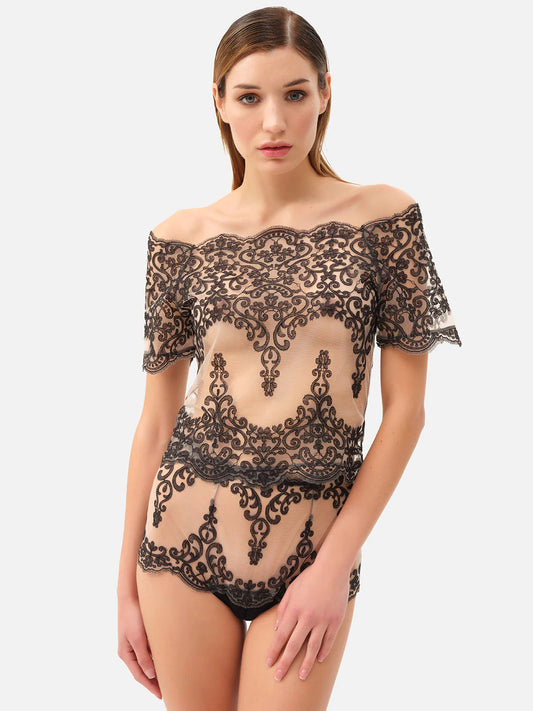 Maglia in Pizzo Black Exilia