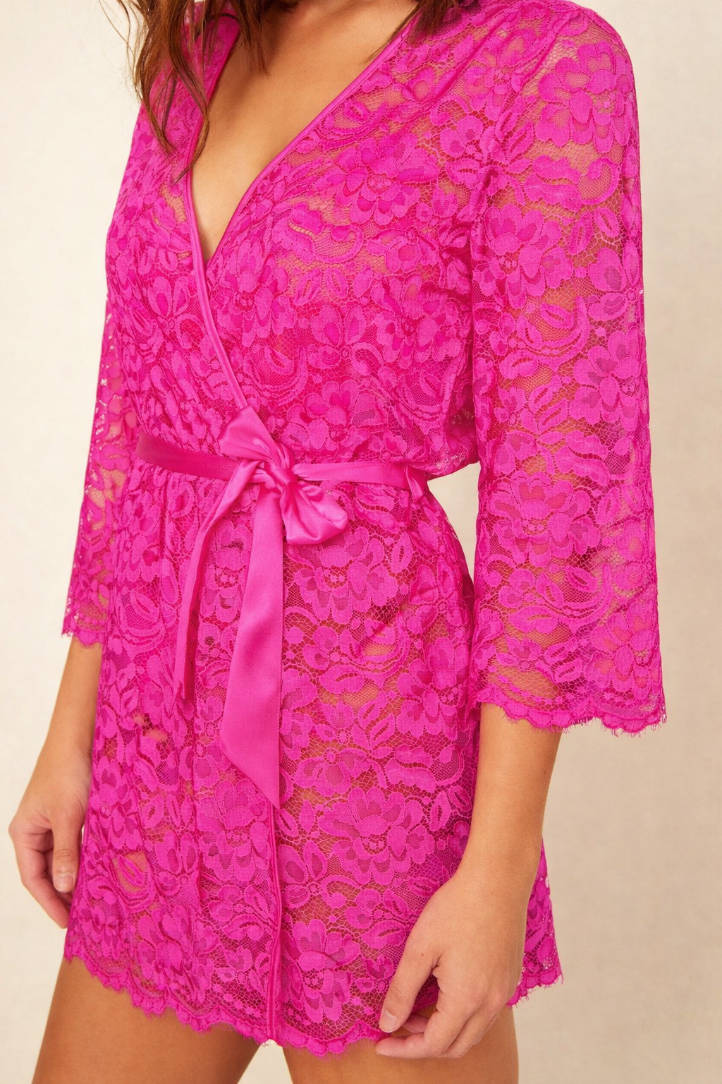 Lace dressing gown