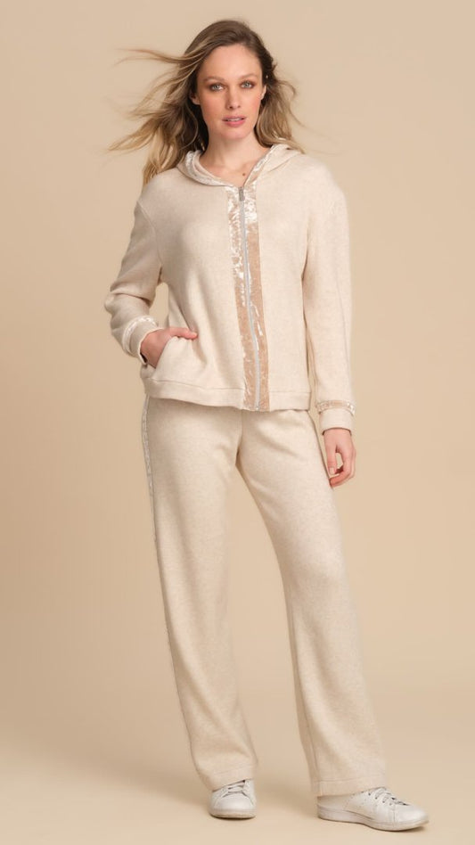 Tuta Beige Profili in Velluto Pepita