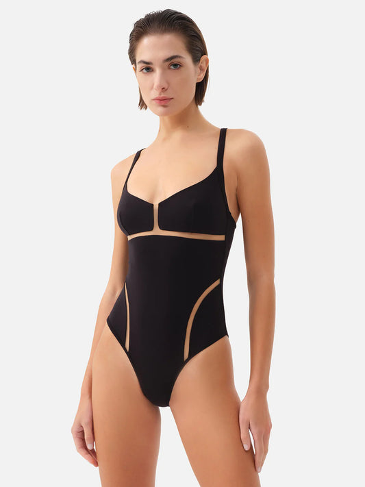 Maillot de bain une pièce noir Keros