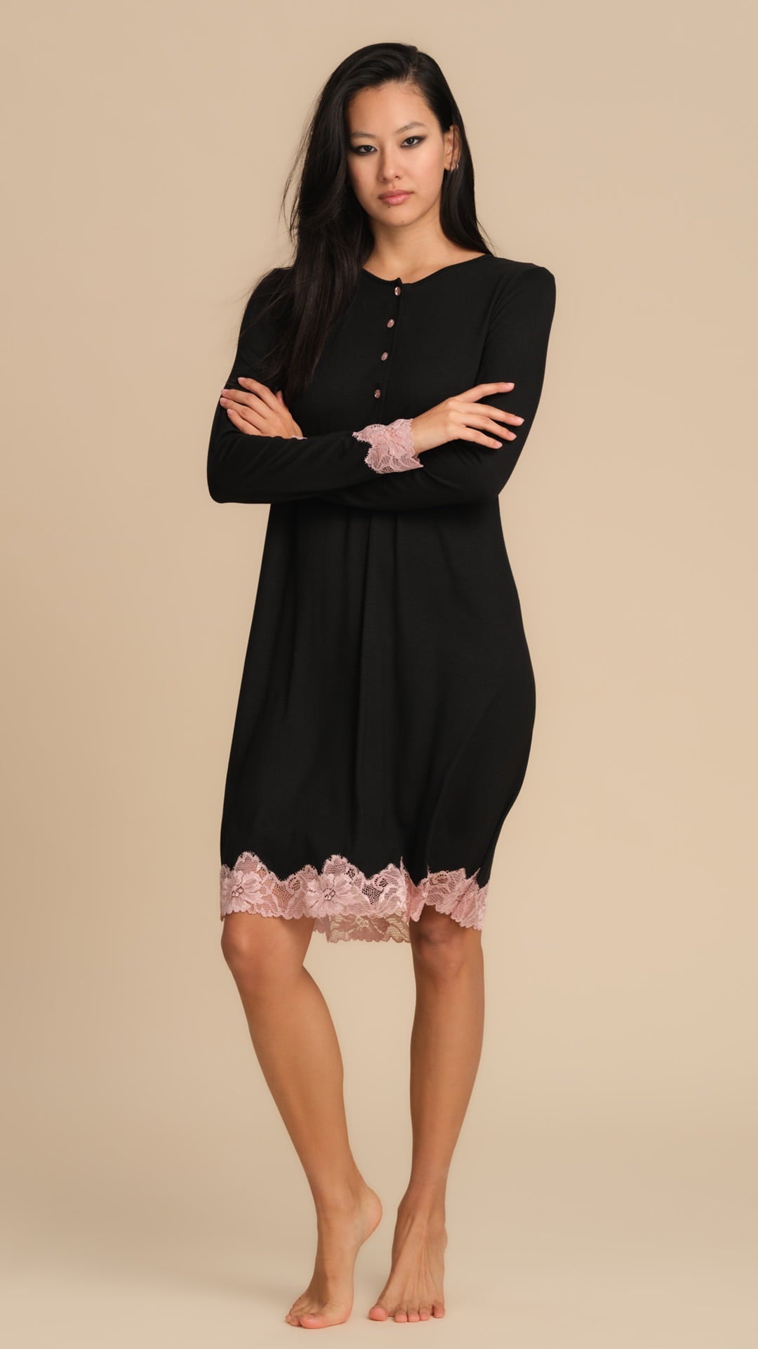 Camicia da Notte Tinta Unita Pepita