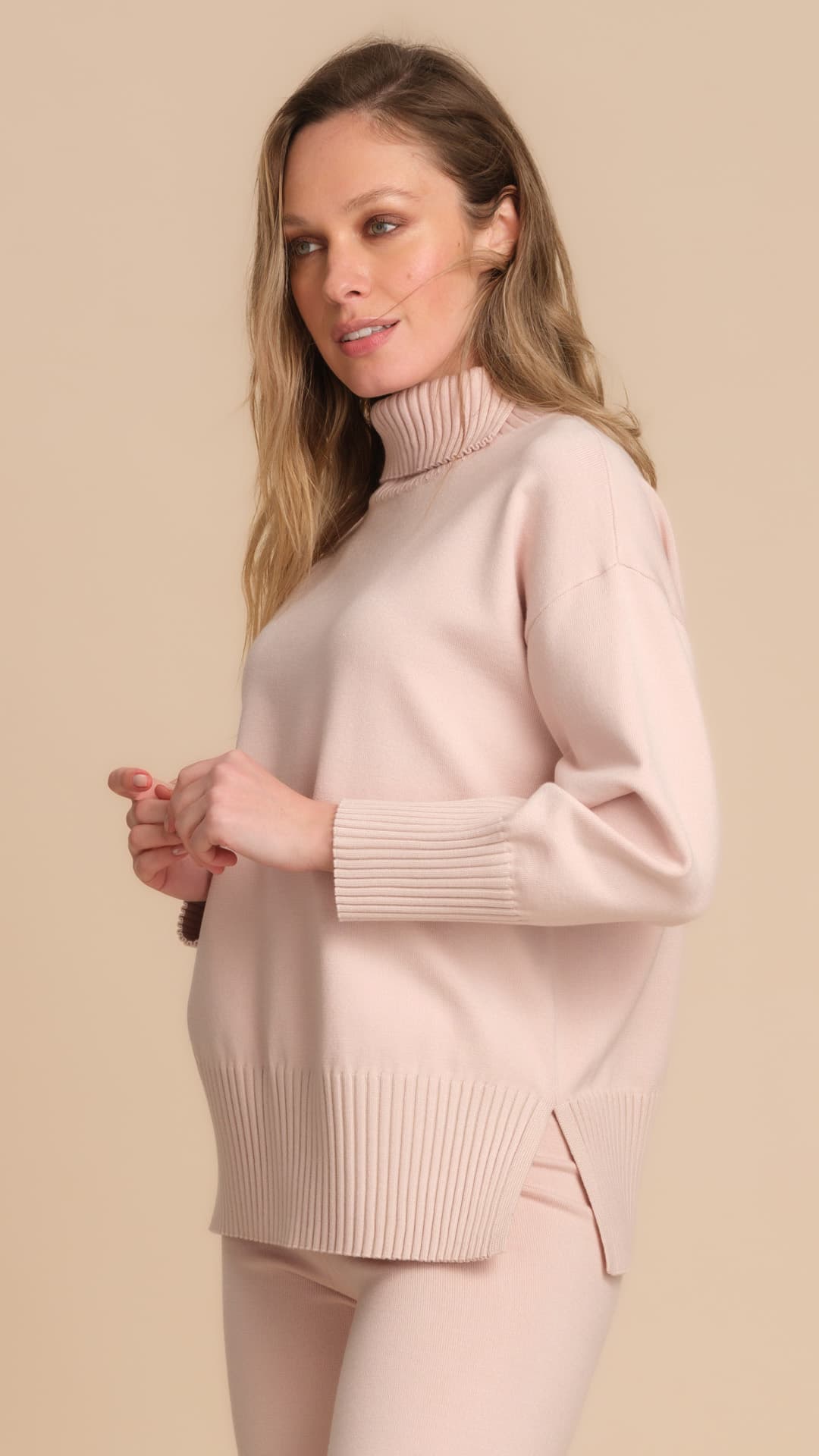 Maglia a Collo Alto Pepita