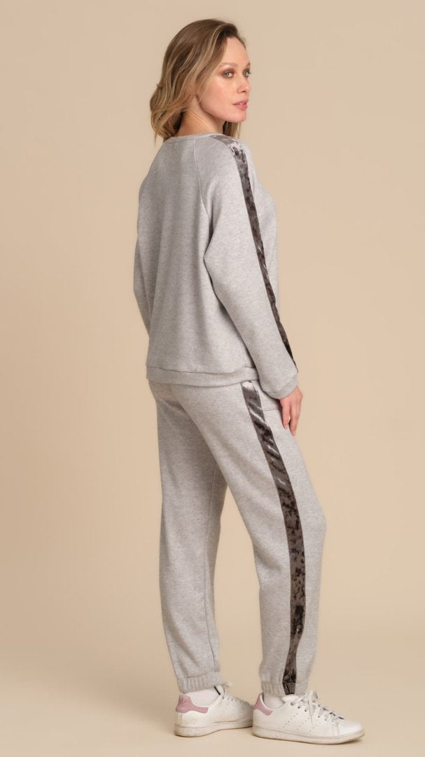 Completo Tuta Girocollo con Inserti in Ciniglia Pepita