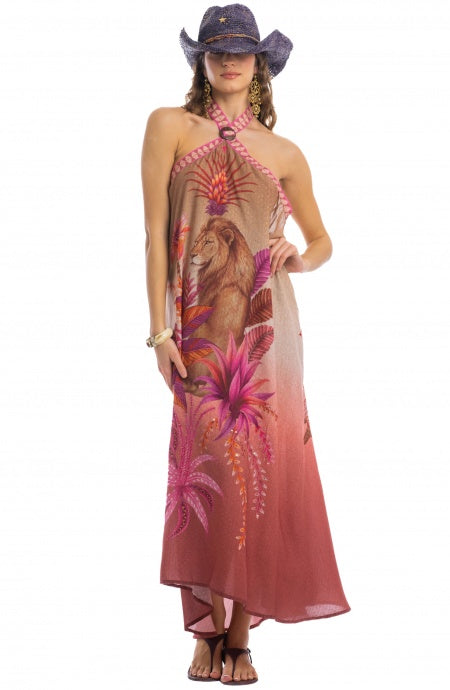 Abito Lungo Lion King Pin-Up Stars Rosa
