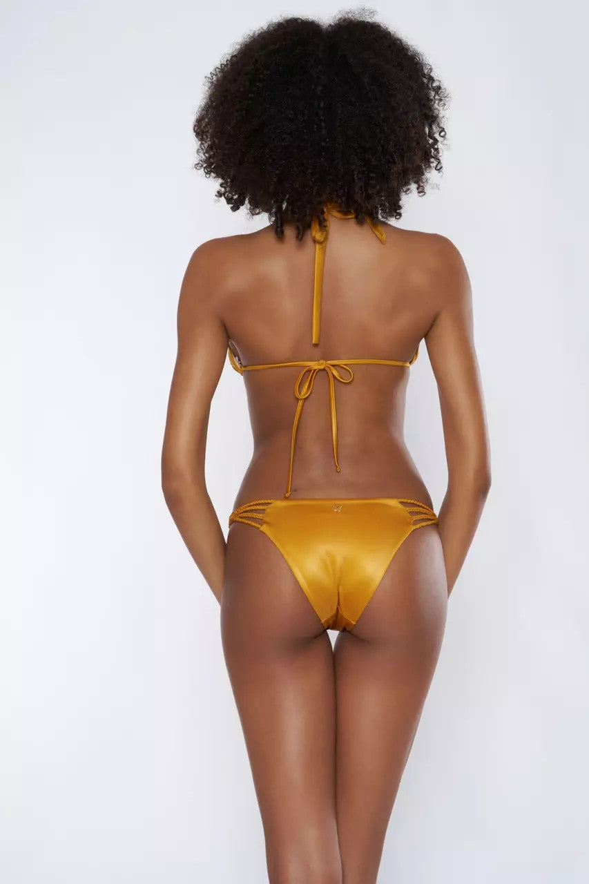 Bikini triangolo gloss con trecce