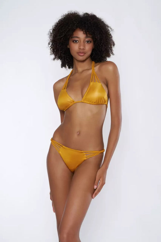 Bikini triangolo gloss con trecce