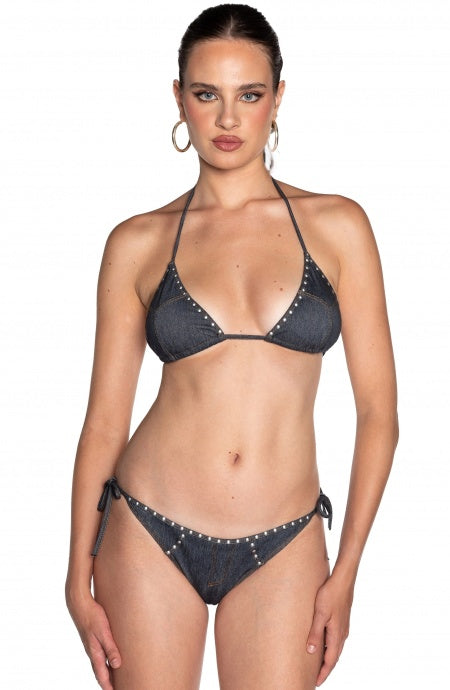 Bikini Triangolo Jeans Borchie Pin-Up Stars