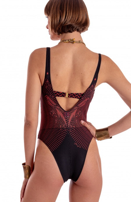 Maillot de bain une pièce imprimé Tiger Sun