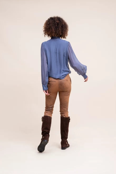Blusa con Fiocco Blu Moki B