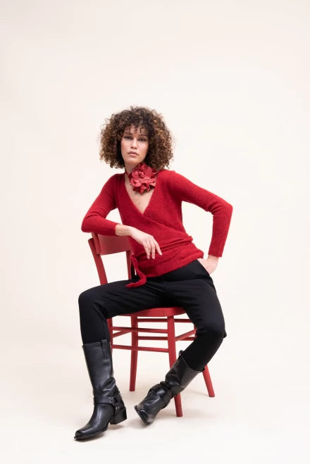 Maglia Incrociata Rossa Moki B