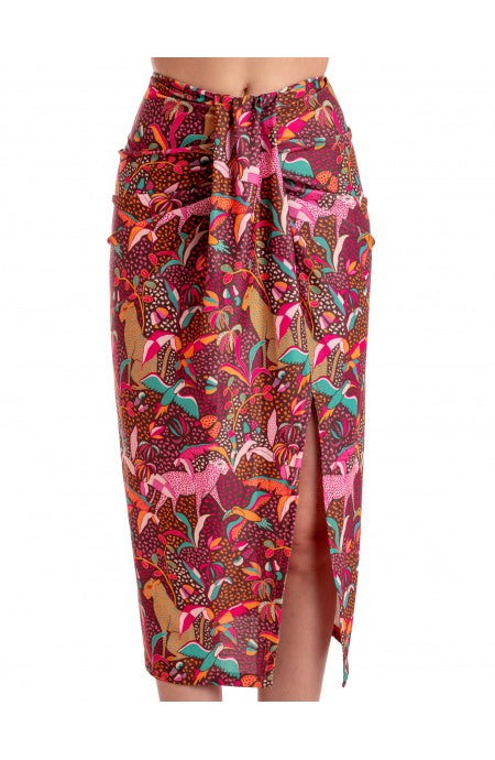 Gonna Longuette Pareo Tropical Poisson D'Amour