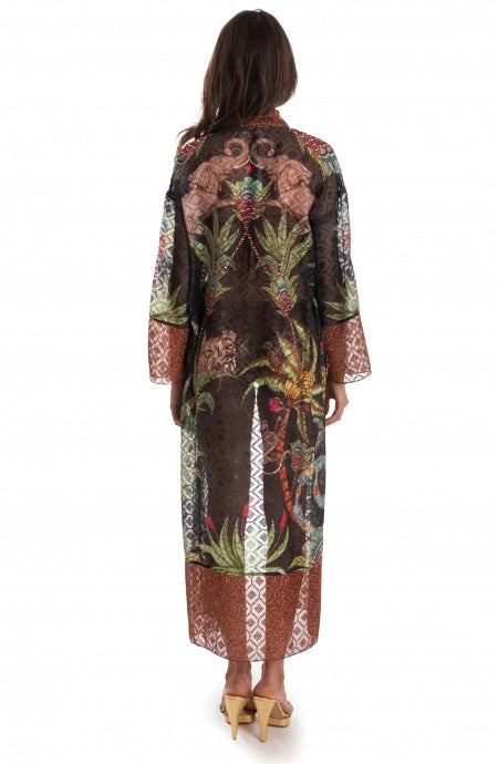 Kimono Lungo Safari con Cintura Pin-Up Stars