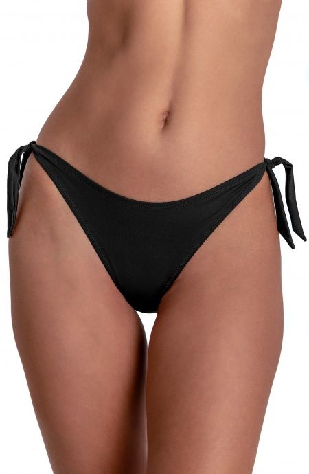 Bas de bikini à nœud de couleur unie