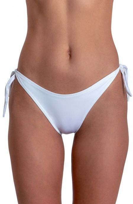 Bas de bikini à nœud de couleur unie