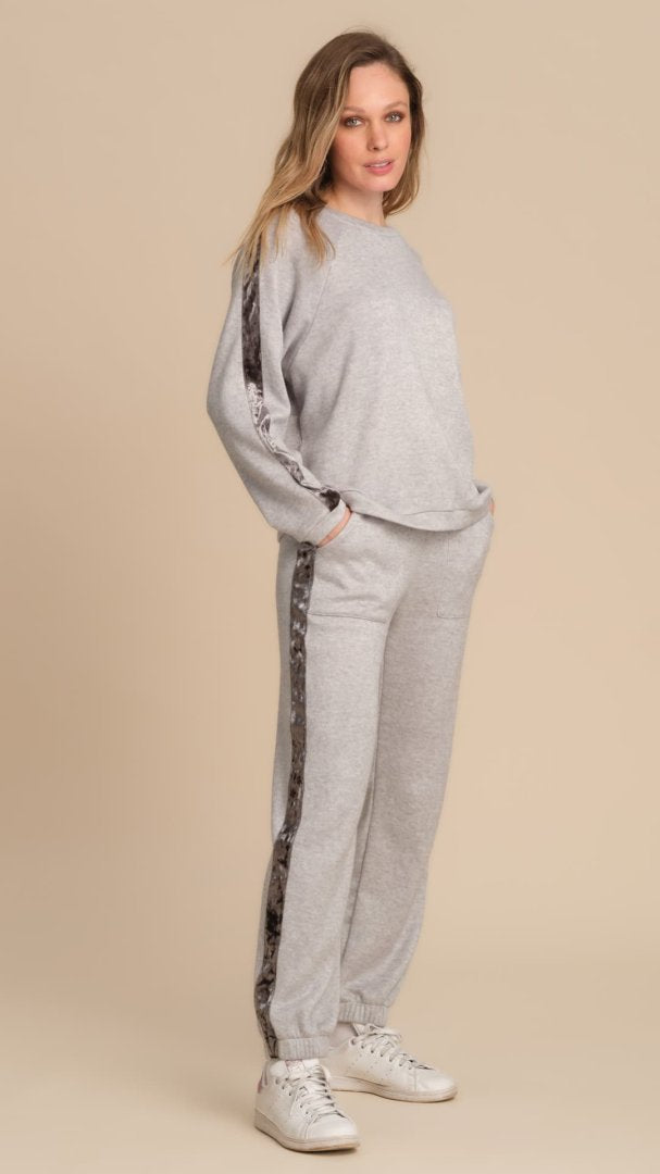 Completo Tuta Girocollo con Inserti in Ciniglia Pepita